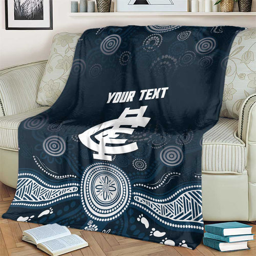 Custom Carlton Football Blanket Go Blues Aboriginal Art - Aussie Hoodie