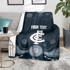 Custom Carlton Football Blanket Go Blues Aboriginal Art - Aussie Hoodie