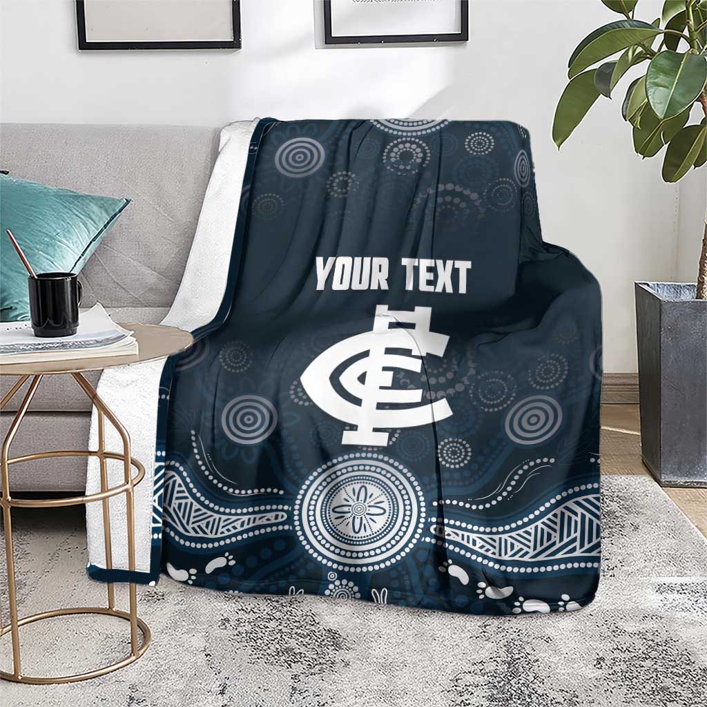 Custom Carlton Football Blanket Go Blues Aboriginal Art - Aussie Hoodie