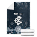Custom Carlton Football Blanket Go Blues Aboriginal Art - Aussie Hoodie