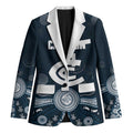 Custom Carlton Football Blazer Go Blues Aboriginal Art - Aussie Hoodie