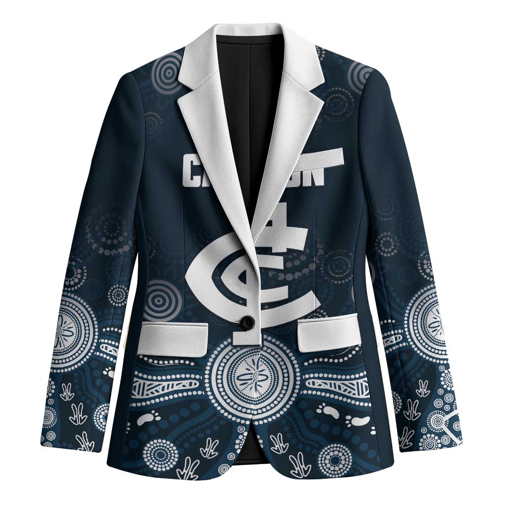 Custom Carlton Football Blazer Go Blues Aboriginal Art - Aussie Hoodie