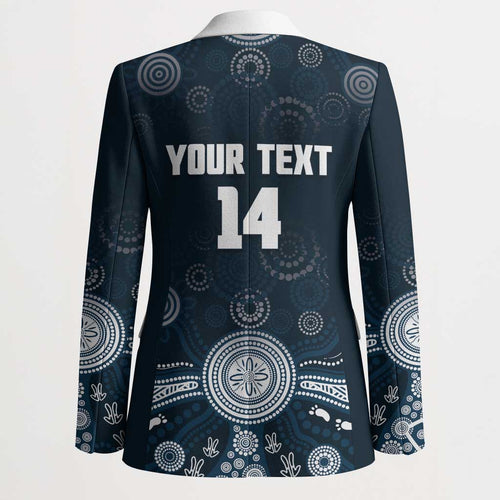 Custom Carlton Football Blazer Go Blues Aboriginal Art - Aussie Hoodie