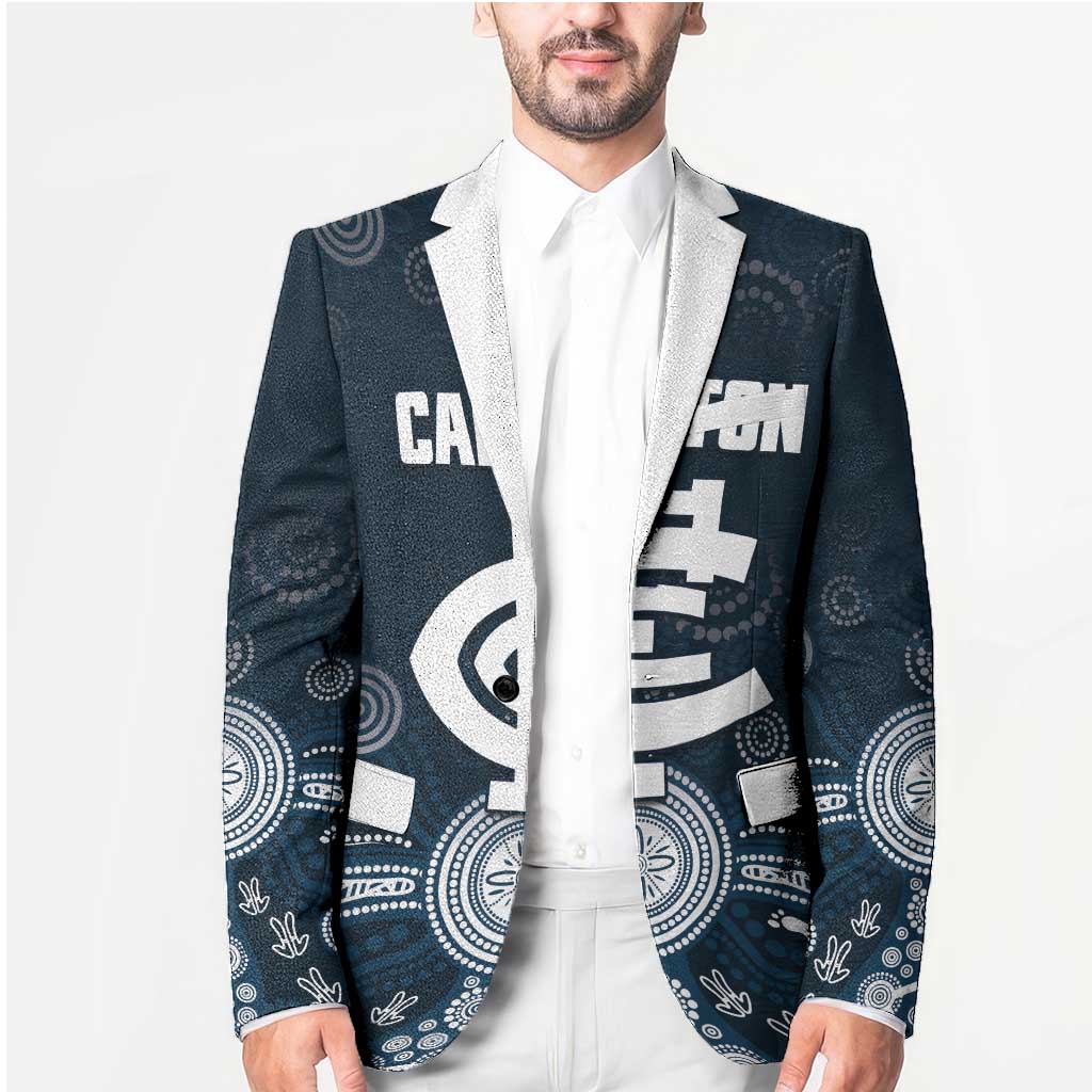 Custom Carlton Football Blazer Go Blues Aboriginal Art - Aussie Hoodie