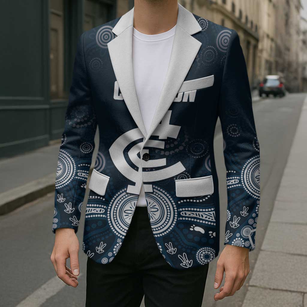 Custom Carlton Football Blazer Go Blues Aboriginal Art - Aussie Hoodie