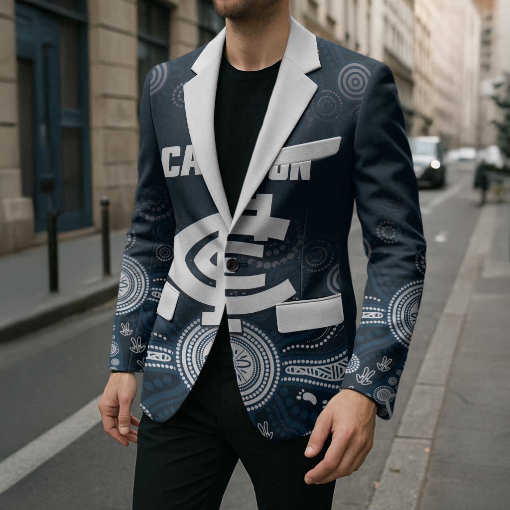 Custom Carlton Football Blazer Go Blues Aboriginal Art - Aussie Hoodie