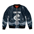 Custom Carlton Football Bomber Jacket Go Blues Aboriginal Art - Aussie Hoodie