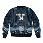 Custom Carlton Football Bomber Jacket Go Blues Aboriginal Art - Aussie Hoodie