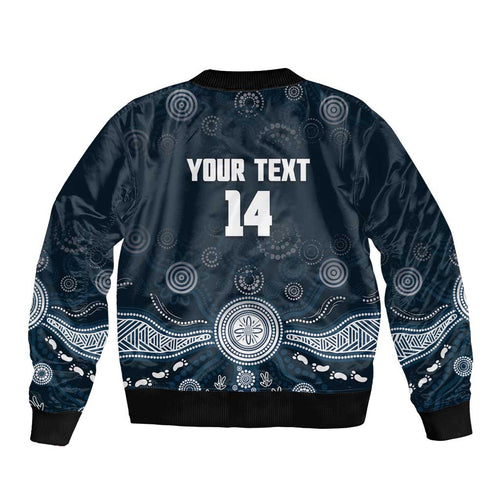 Custom Carlton Football Bomber Jacket Go Blues Aboriginal Art - Aussie Hoodie