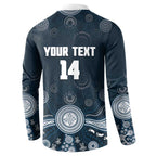 Custom Carlton Football Button Sweatshirt Go Blues Aboriginal Art - Aussie Hoodie