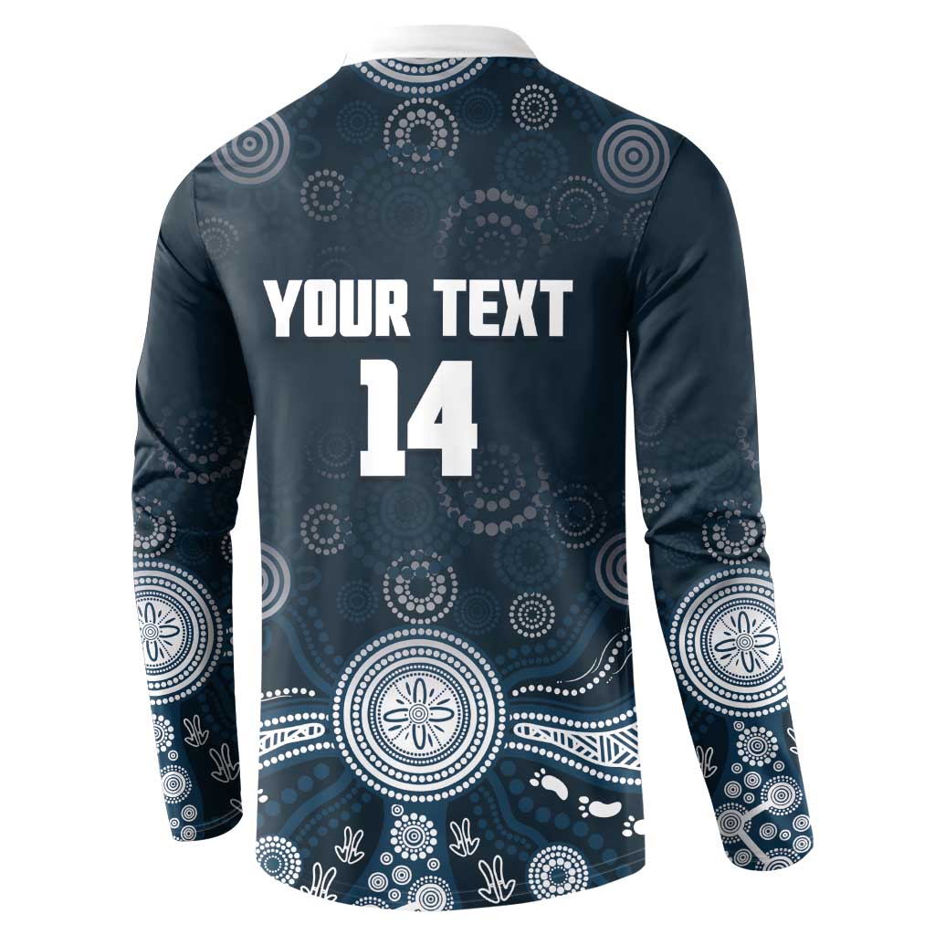 Custom Carlton Football Button Sweatshirt Go Blues Aboriginal Art - Aussie Hoodie
