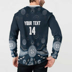 Custom Carlton Football Button Sweatshirt Go Blues Aboriginal Art - Aussie Hoodie