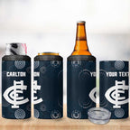 Custom Carlton Football 4 in 1 Can Cooler Tumbler Go Blues Aboriginal Art - Aussie Hoodie