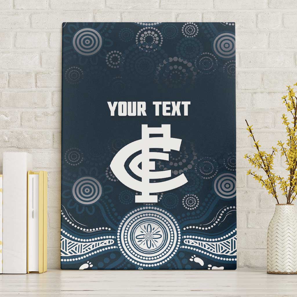 Custom Carlton Football Canvas Wall Art Go Blues Aboriginal Art - Aussie Hoodie