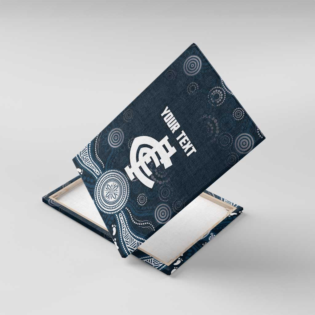 Custom Carlton Football Canvas Wall Art Go Blues Aboriginal Art - Aussie Hoodie