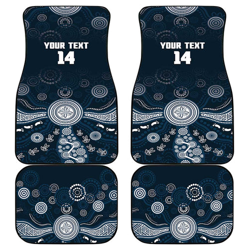 Custom Carlton Football Car Mats Go Blues Aboriginal Art - Aussie Hoodie