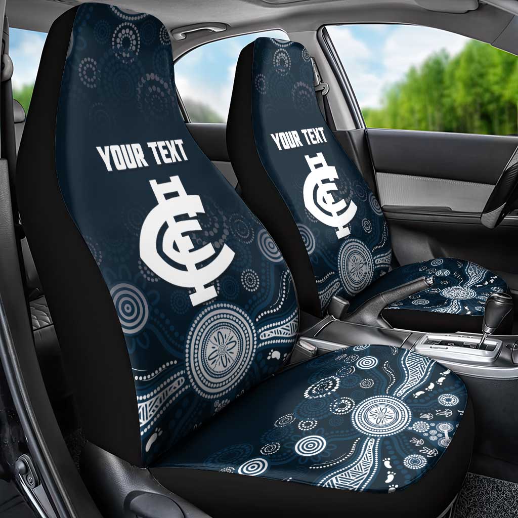 Custom Carlton Football Car Seat Cover Go Blues Aboriginal Art - Aussie Hoodie