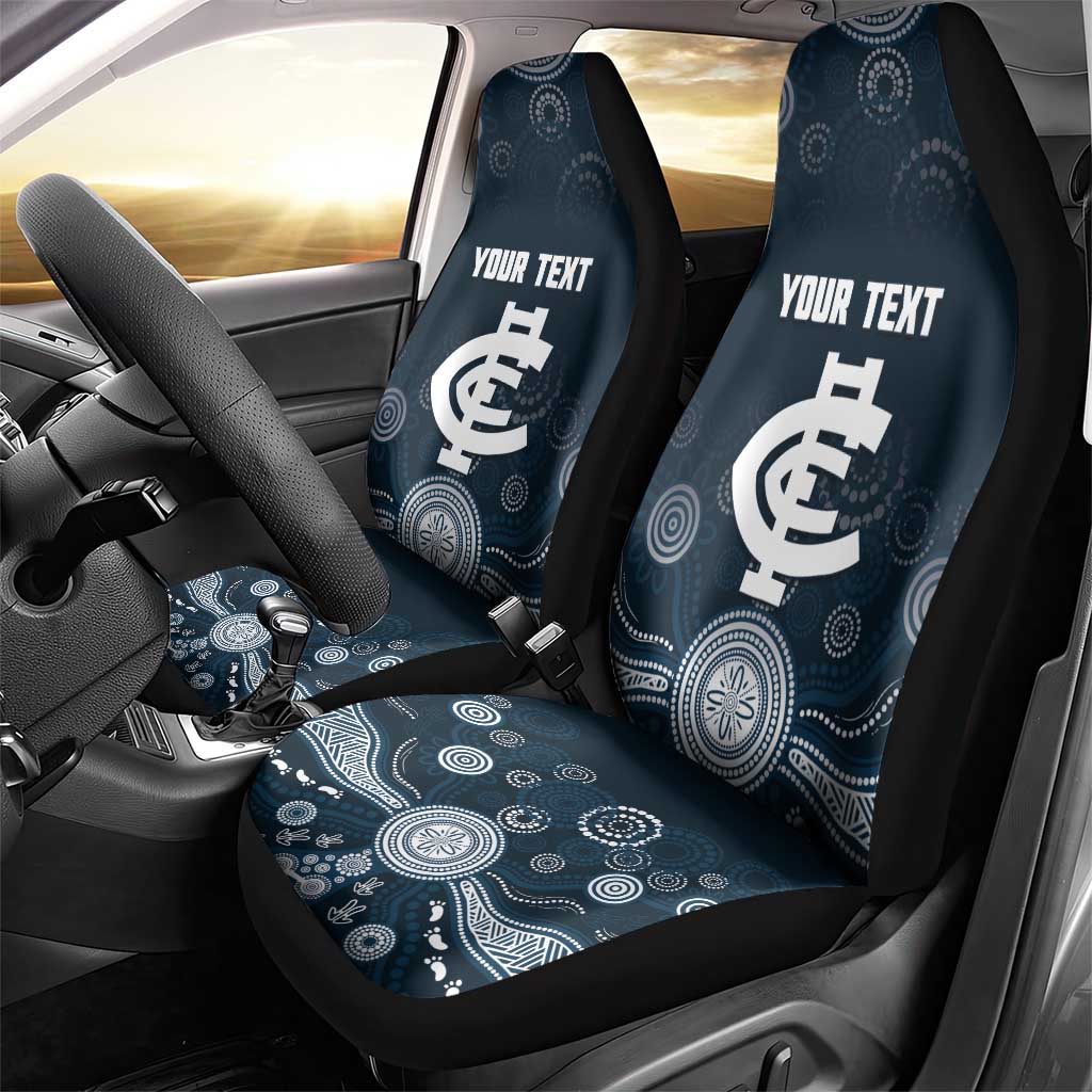 Custom Carlton Football Car Seat Cover Go Blues Aboriginal Art - Aussie Hoodie