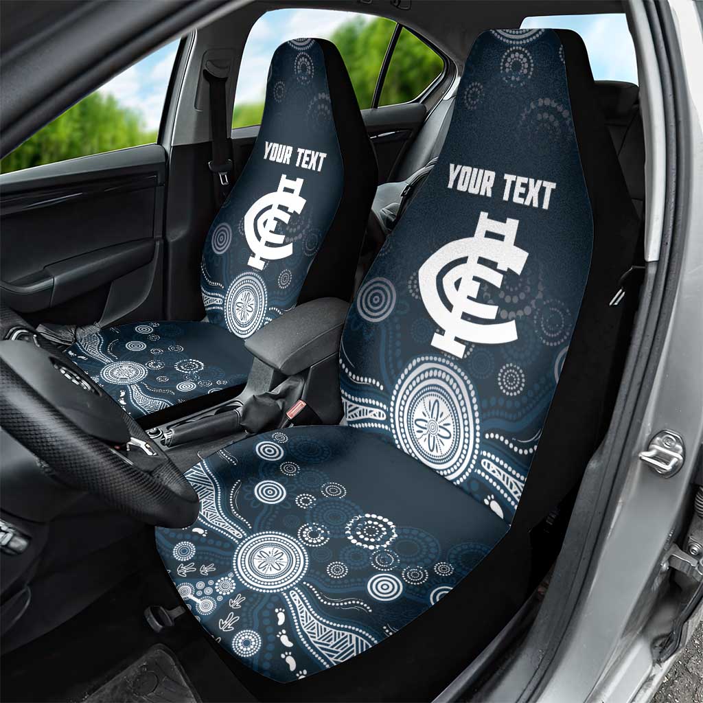 Custom Carlton Football Car Seat Cover Go Blues Aboriginal Art - Aussie Hoodie