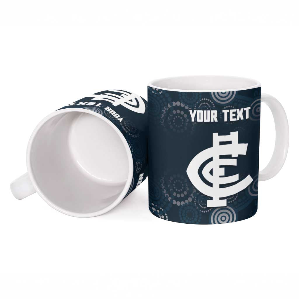 Custom Carlton Football Ceramic Mug Go Blues Aboriginal Art - Aussie Hoodie