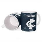 Custom Carlton Football Ceramic Mug Go Blues Aboriginal Art - Aussie Hoodie