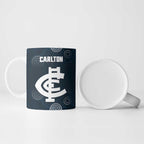 Custom Carlton Football Ceramic Mug Go Blues Aboriginal Art - Aussie Hoodie