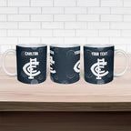 Custom Carlton Football Ceramic Mug Go Blues Aboriginal Art - Aussie Hoodie