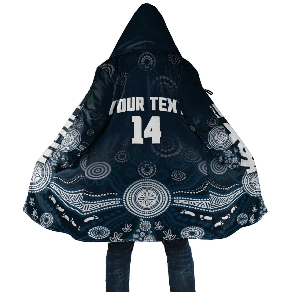 Custom Carlton Football Cloak Go Blues Aboriginal Art - Aussie Hoodie
