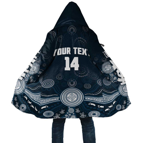 Custom Carlton Football Cloak Go Blues Aboriginal Art - Aussie Hoodie