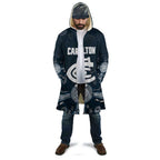 Custom Carlton Football Cloak Go Blues Aboriginal Art - Aussie Hoodie