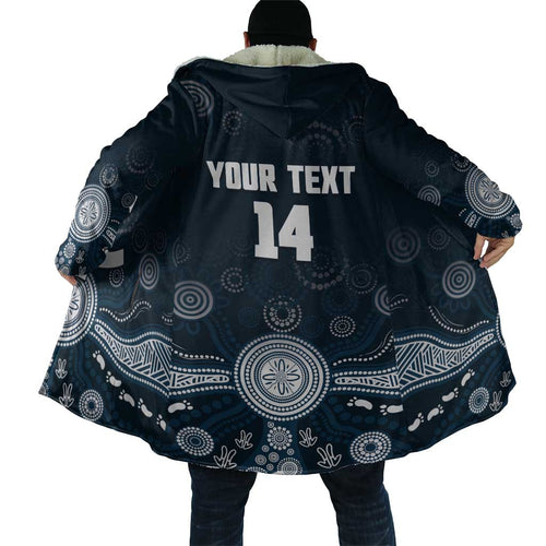 Custom Carlton Football Cloak Go Blues Aboriginal Art - Aussie Hoodie