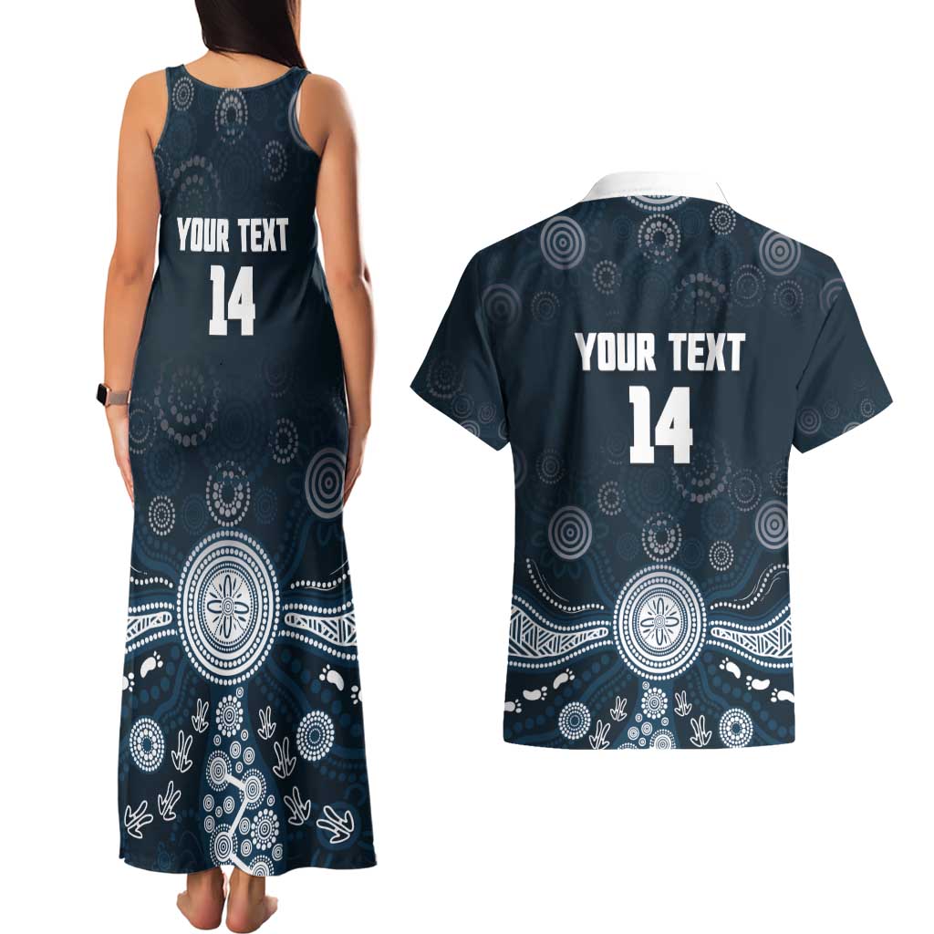 Custom Carlton Football Couples Matching Tank Maxi Dress and Hawaiian Shirt Go Blues Aboriginal Art - Aussie Hoodie