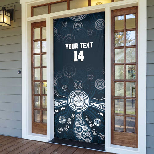 Custom Carlton Football Door Cover Go Blues Aboriginal Art - Aussie Hoodie