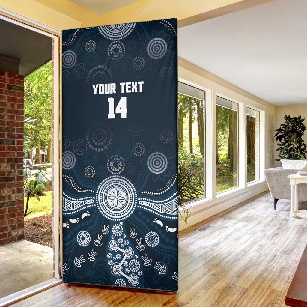 Custom Carlton Football Door Cover Go Blues Aboriginal Art - Aussie Hoodie