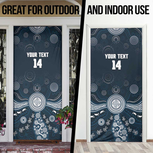 Custom Carlton Football Door Cover Go Blues Aboriginal Art - Aussie Hoodie