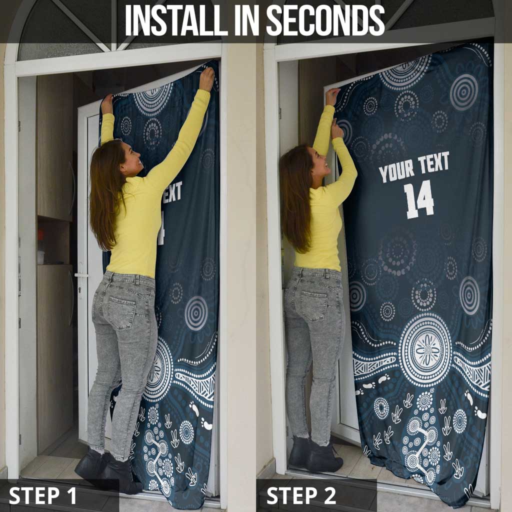 Custom Carlton Football Door Cover Go Blues Aboriginal Art - Aussie Hoodie