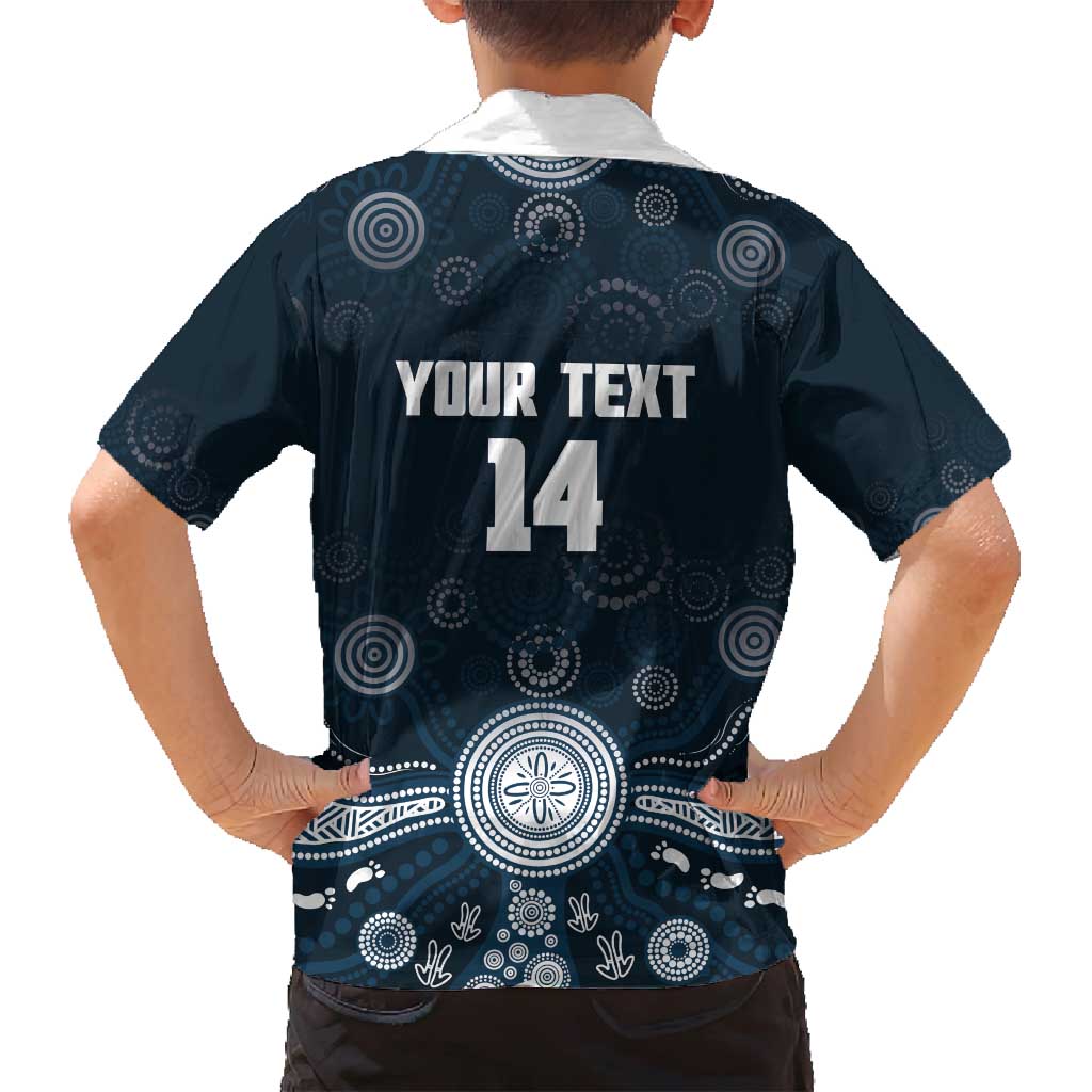 Custom Carlton Football Family Matching Long Sleeve Bodycon Dress and Hawaiian Shirt Go Blues Aboriginal Art - Aussie Hoodie
