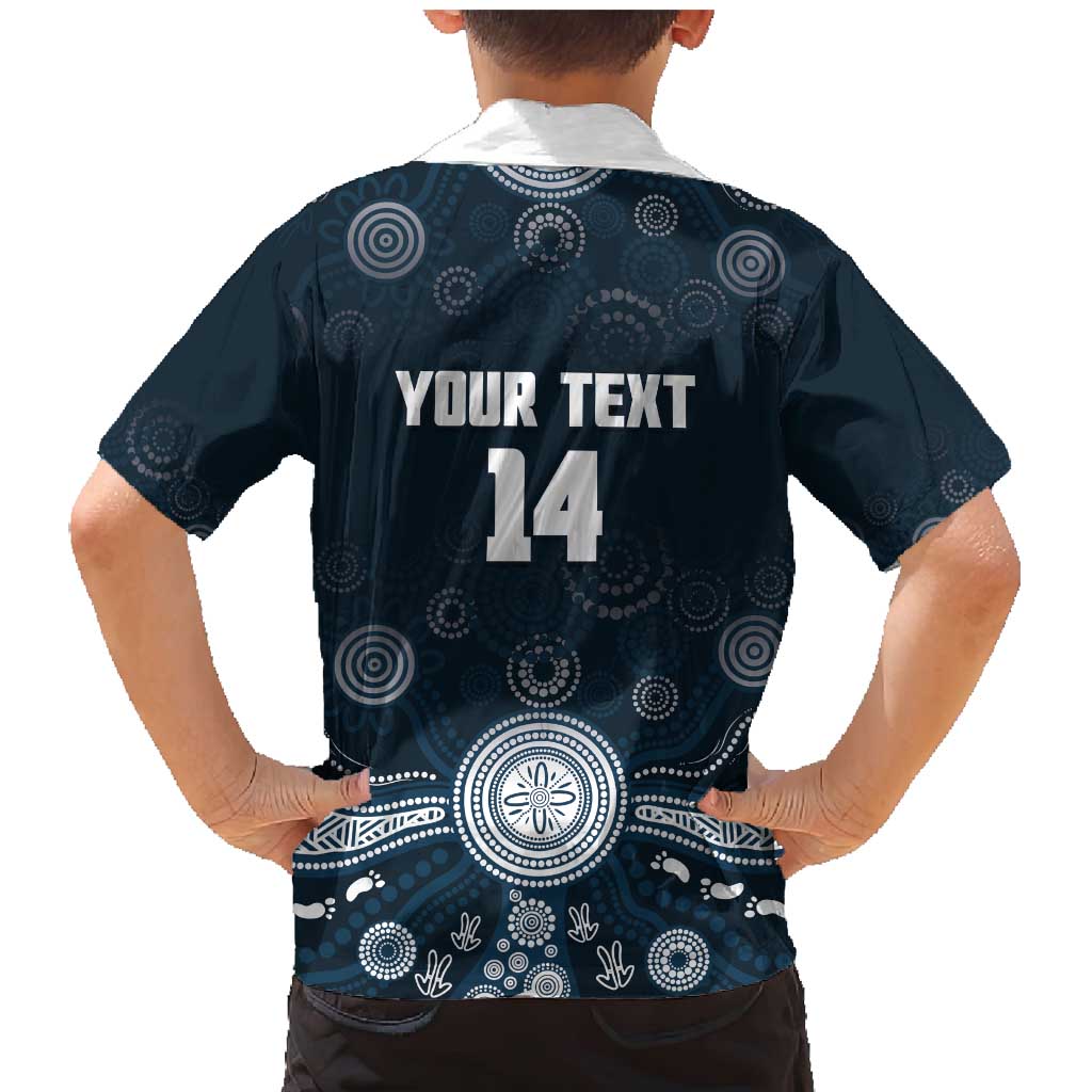Custom Carlton Football Family Matching Mermaid Dress and Hawaiian Shirt Go Blues Aboriginal Art - Aussie Hoodie