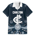 Custom Carlton Football Family Matching Mermaid Dress and Hawaiian Shirt Go Blues Aboriginal Art - Aussie Hoodie