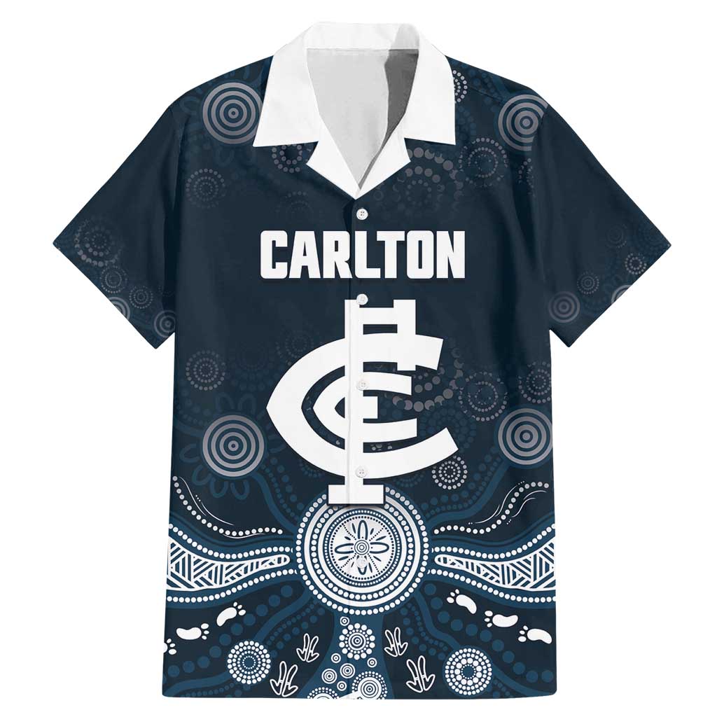 Custom Carlton Football Family Matching Mermaid Dress and Hawaiian Shirt Go Blues Aboriginal Art - Aussie Hoodie