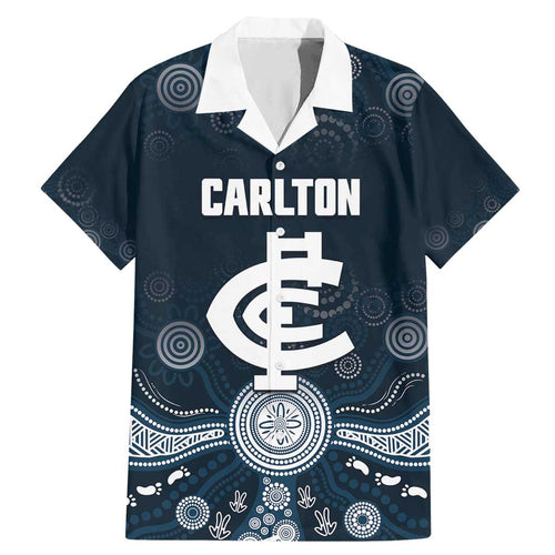 Custom Carlton Football Family Matching Mermaid Dress and Hawaiian Shirt Go Blues Aboriginal Art - Aussie Hoodie