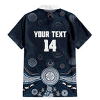 Custom Carlton Football Family Matching Mermaid Dress and Hawaiian Shirt Go Blues Aboriginal Art - Aussie Hoodie