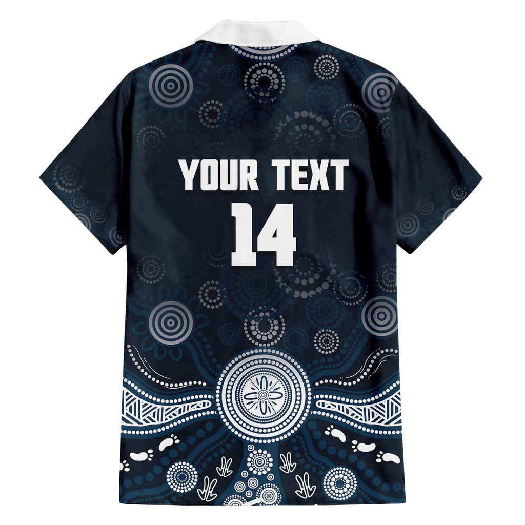 Custom Carlton Football Family Matching Off The Shoulder Long Sleeve Dress and Hawaiian Shirt Go Blues Aboriginal Art - Aussie Hoodie