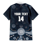 Custom Carlton Football Family Matching Off The Shoulder Long Sleeve Dress and Hawaiian Shirt Go Blues Aboriginal Art - Aussie Hoodie