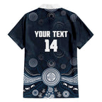 Custom Carlton Football Family Matching Off Shoulder Maxi Dress and Hawaiian Shirt Go Blues Aboriginal Art - Aussie Hoodie