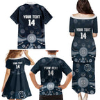 Custom Carlton Football Family Matching Puletasi and Hawaiian Shirt Go Blues Aboriginal Art - Aussie Hoodie
