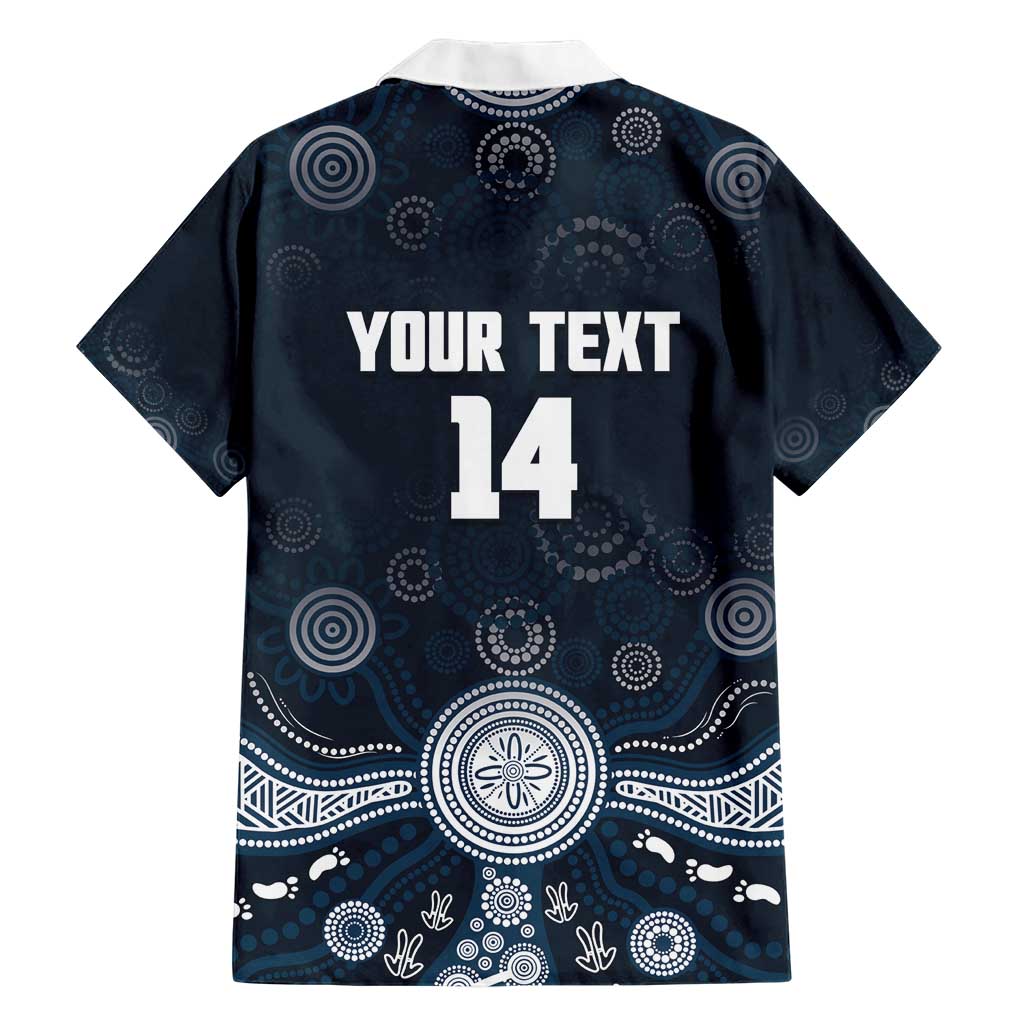 Custom Carlton Football Family Matching Short Sleeve Bodycon Dress and Hawaiian Shirt Go Blues Aboriginal Art - Aussie Hoodie