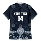 Custom Carlton Football Family Matching Short Sleeve Bodycon Dress and Hawaiian Shirt Go Blues Aboriginal Art - Aussie Hoodie
