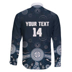 Custom Carlton Football Family Matching Short Sleeve Bodycon Dress and Hawaiian Shirt Go Blues Aboriginal Art - Aussie Hoodie