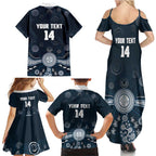 Custom Carlton Football Family Matching Summer Maxi Dress and Hawaiian Shirt Go Blues Aboriginal Art - Aussie Hoodie
